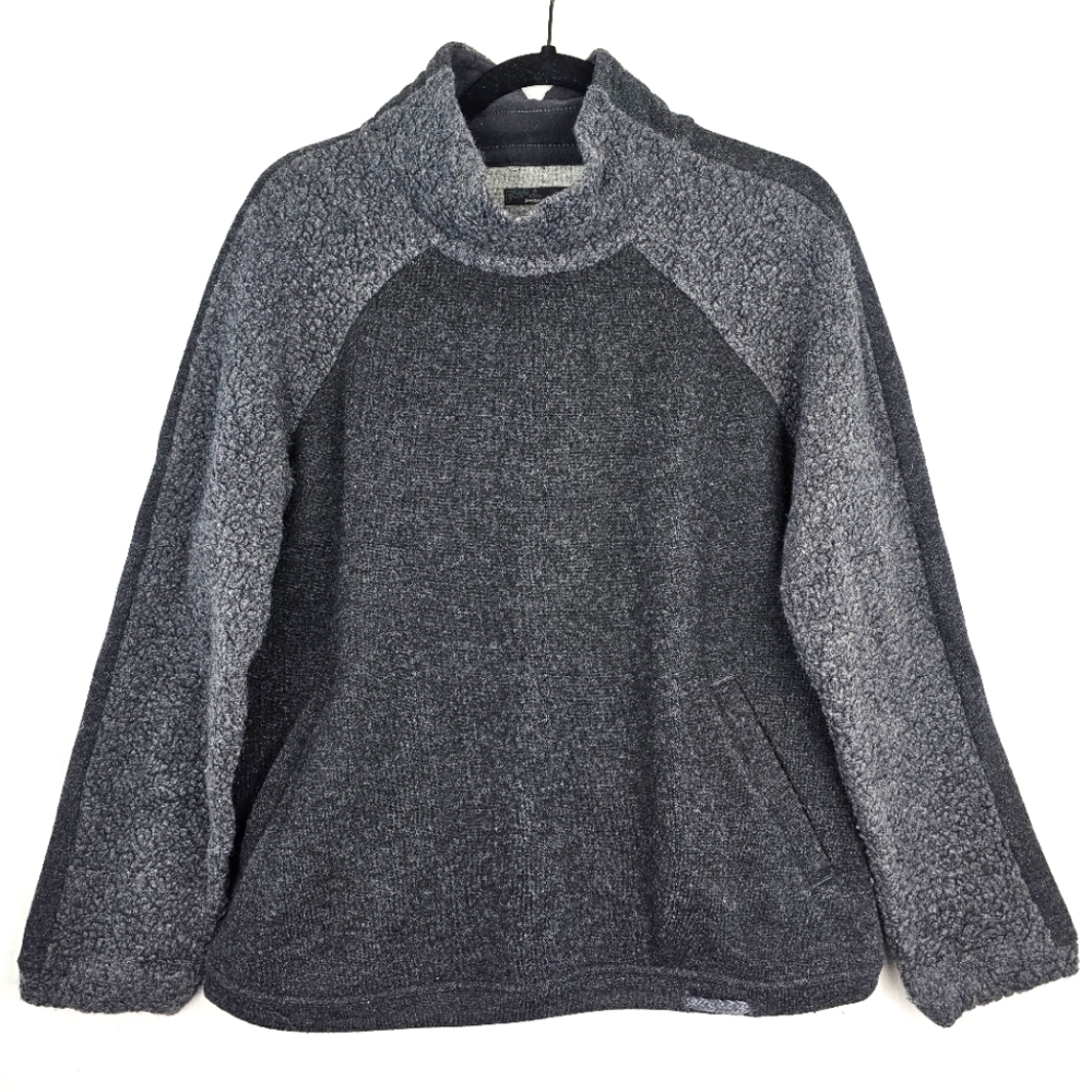 Prana Lockwood Cowl Neck Pullover Sweater Gray Charcoal Women's Large‎